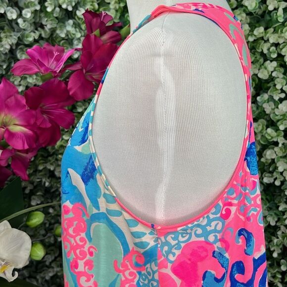 Lilly Pulitzer Coral Reef I’m So Jelly Melle Trapeze Tank Swing Dress - Picture 9 of 14